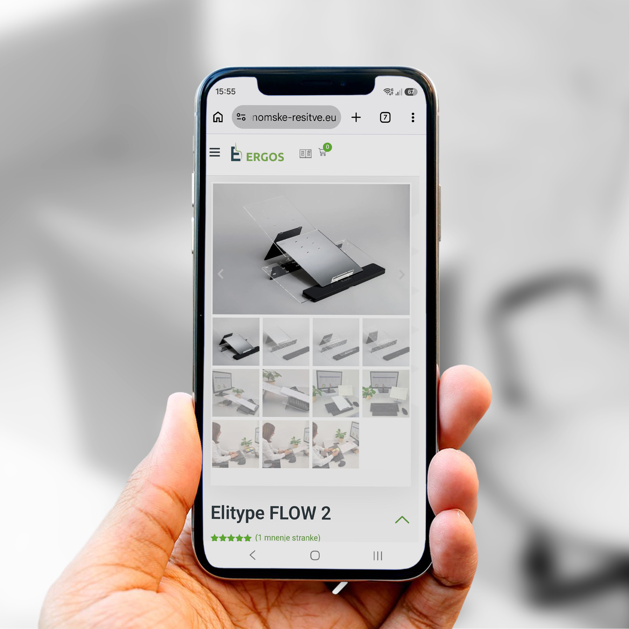Produktna stran Ergonomske rešitve za izdelek Elitype Flow 2